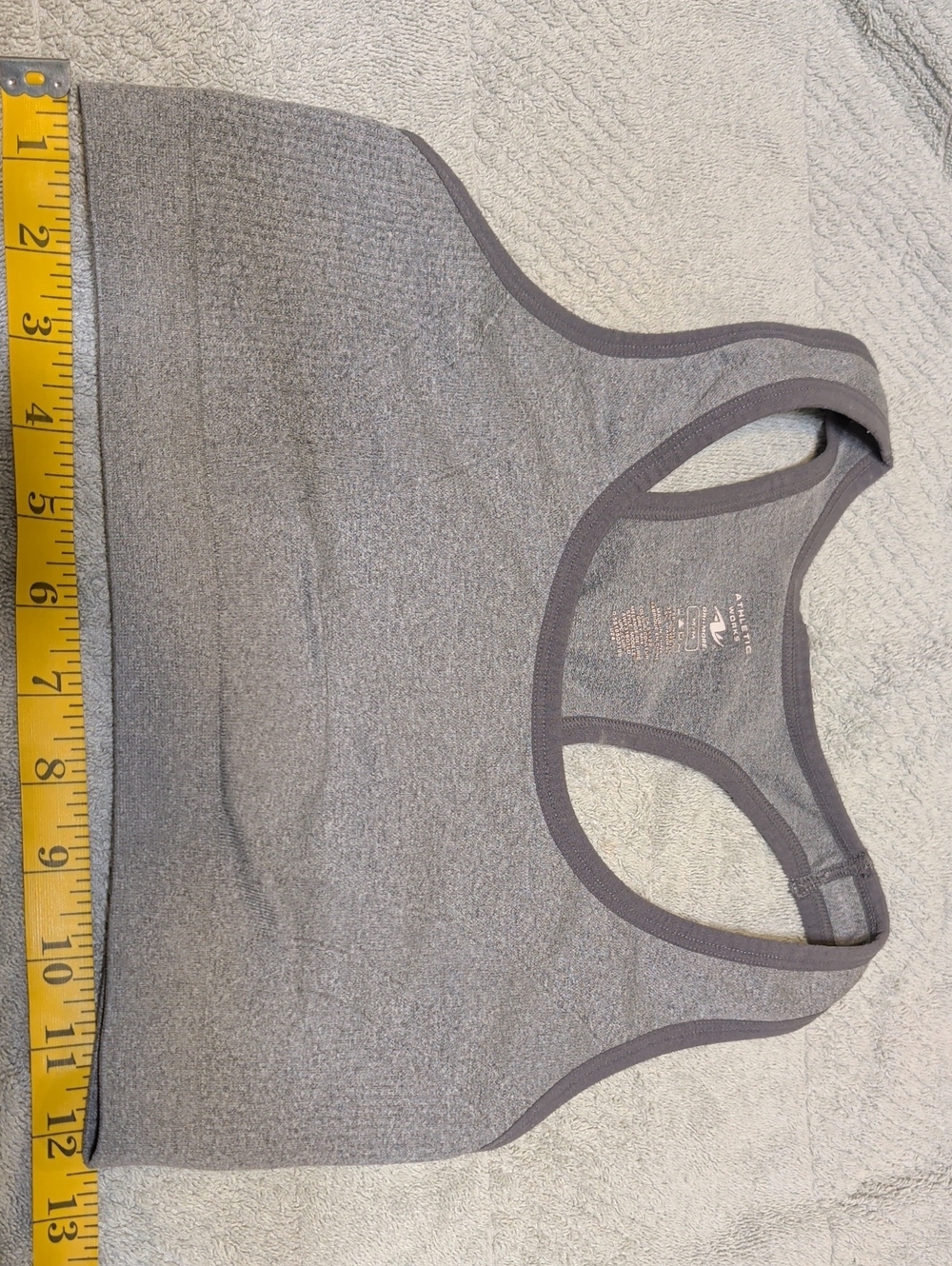 Athletic Works Gray Seamless Racerback Sports Bralette